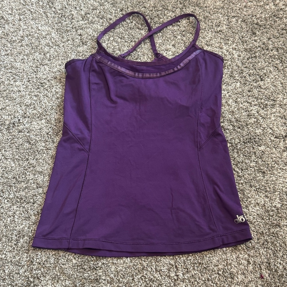 Alo Purple Camisole Top with Strappy Design